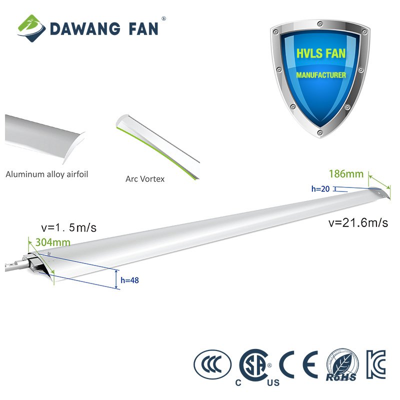 DAWANG FAN China 3m Low Noise 10ft Big Wind Air Flow Garage Vent Giant Industrial Hvls Large Ceiling Fan Wholesale