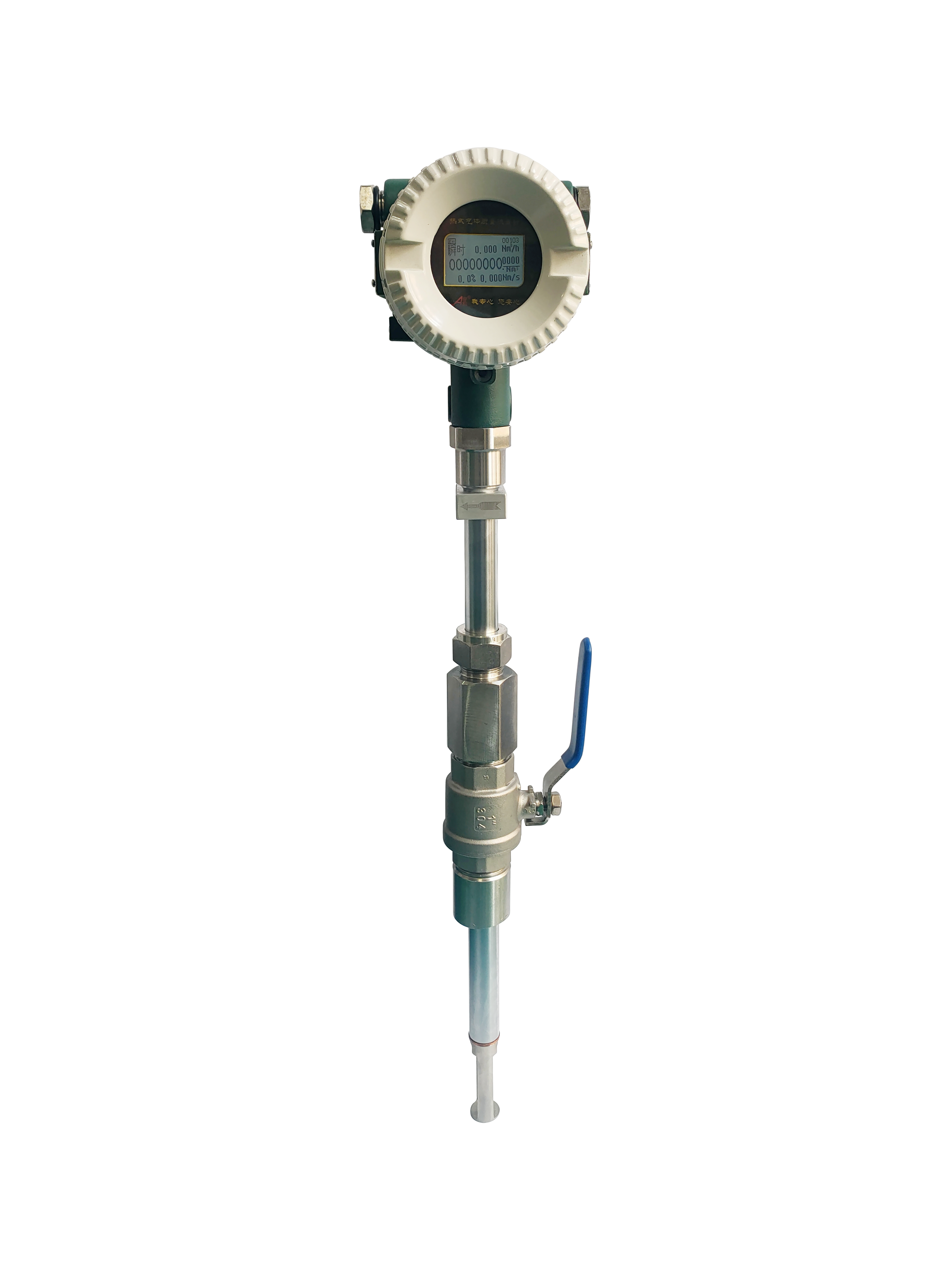 Blast Furnace Flue Gas Insertion Thermal Mass Gas Flow Meter With 4-20mA RS485