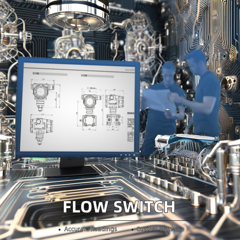 Male Thread Water Flow Switch Chiller Flow Switch Sensor Horizontal Installation Flow Meter