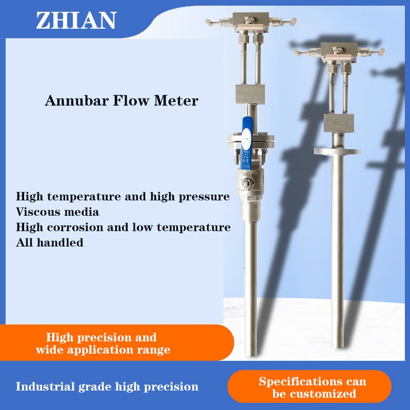 Customized Large Diameter Insertion Average Velocity Tube Annubar Flowmeter OEM Supported for Gas Water Medium Verabar Flowmeter
