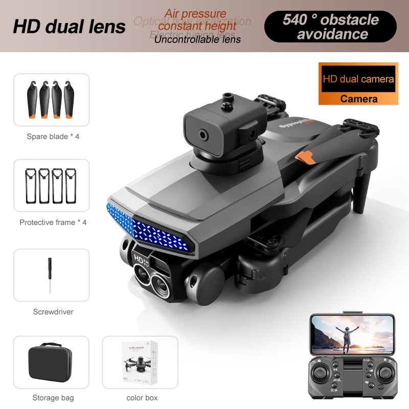 D6 air Drone 4K HD Dual Camera WiFi FPV Obstacle Avoidance Optical Flow RC Quadcopter Foldable RC Drone Toys