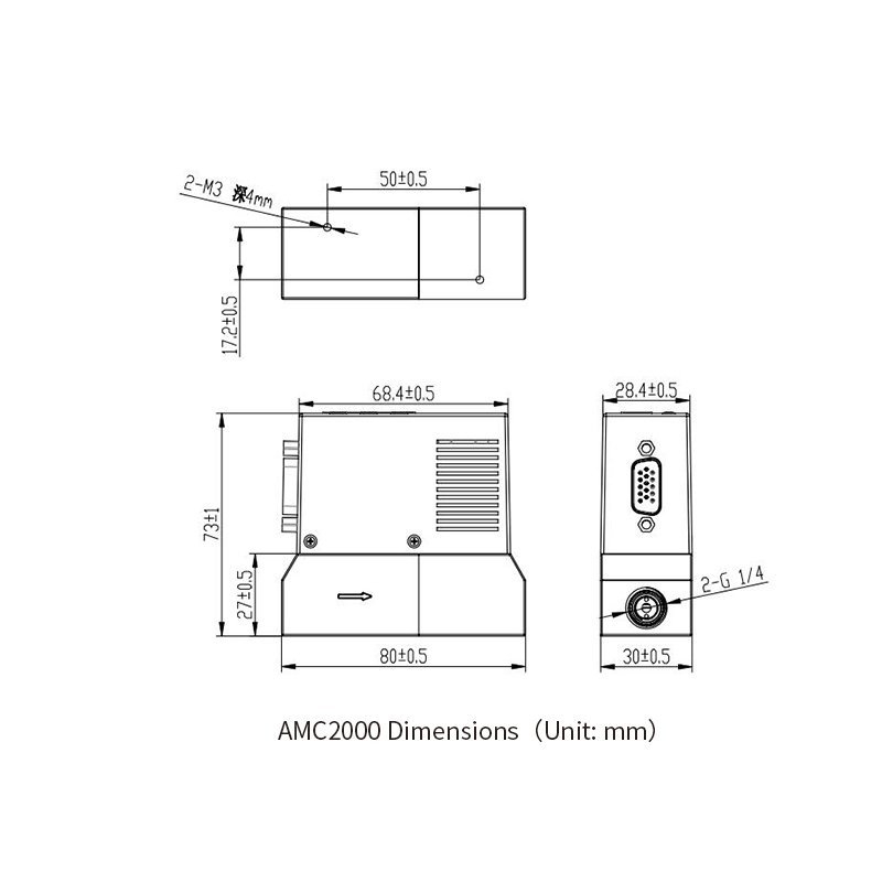 RS485/Voltage Ouptput Mass Flow Controller Gas Flow Control Air Flow Meters AMC2000