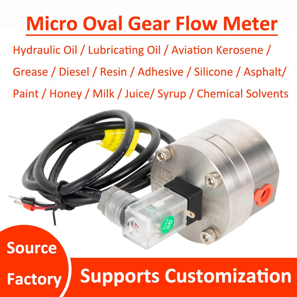 Shanghai Jishen Fuel Oil Furnace Oil Flow Meter Epoxy Resin Micro Oval Gear Flow Meter with Digital Display Meter