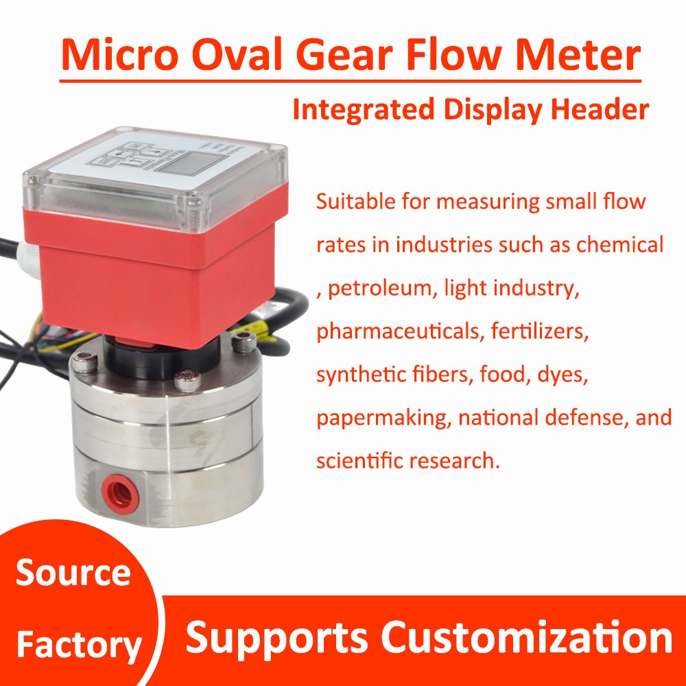 Shanghai Jishen Fuel Oil Furnace Oil Flow Meter Epoxy Resin Micro Oval Gear Flow Meter with Digital Display Meter