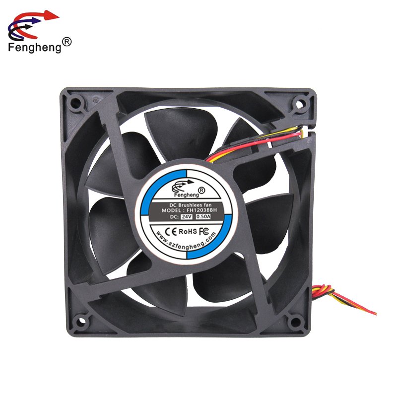 Factory Direct 4.72'' 12038 DC 12V/24V 1300/1500RPM Cooling Fan for Refrigerators