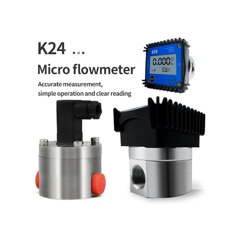 High Voltage Aluminium Alloy Electronic Digital Water Diesel Gasoline Flow Meter K24 Flowmeter K24 Digital Turbine Flow Meter