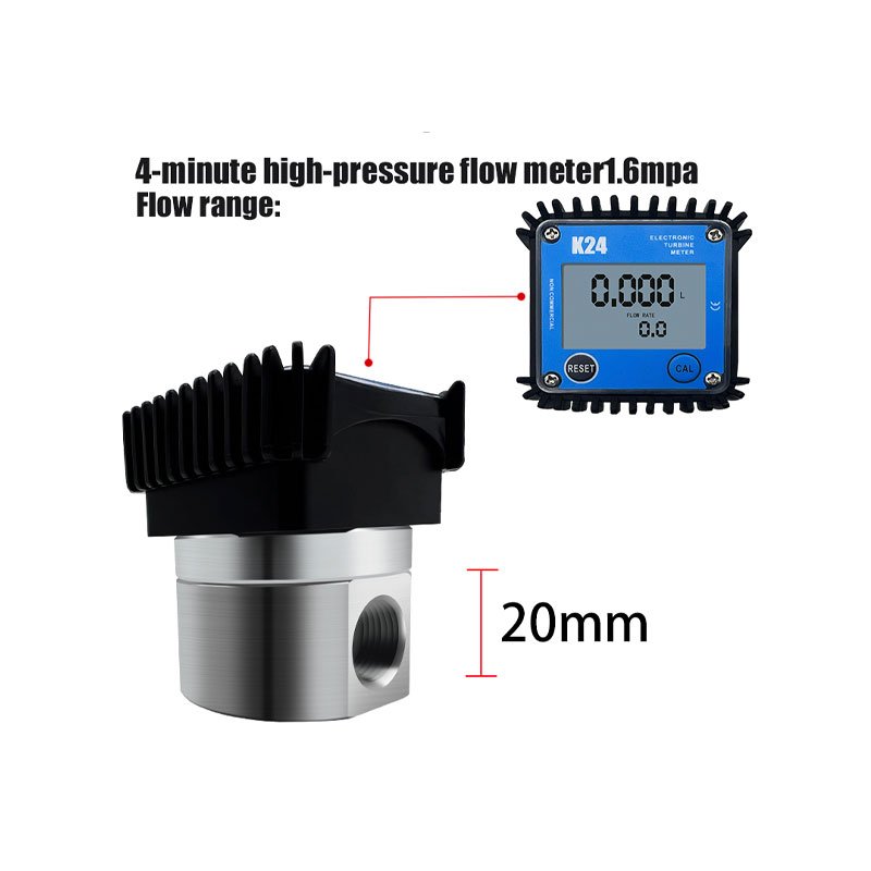 High Voltage Aluminium Alloy Electronic Digital Water Diesel Gasoline Flow Meter K24 Flowmeter K24 Digital Turbine Flow Meter