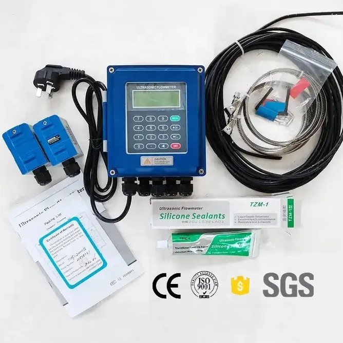 Oem Explosion Proof High Precision Clamp on Metal Ultrasonic Flowmeter Sensor Digital Water Liquid Ultrasonic Flow Meter