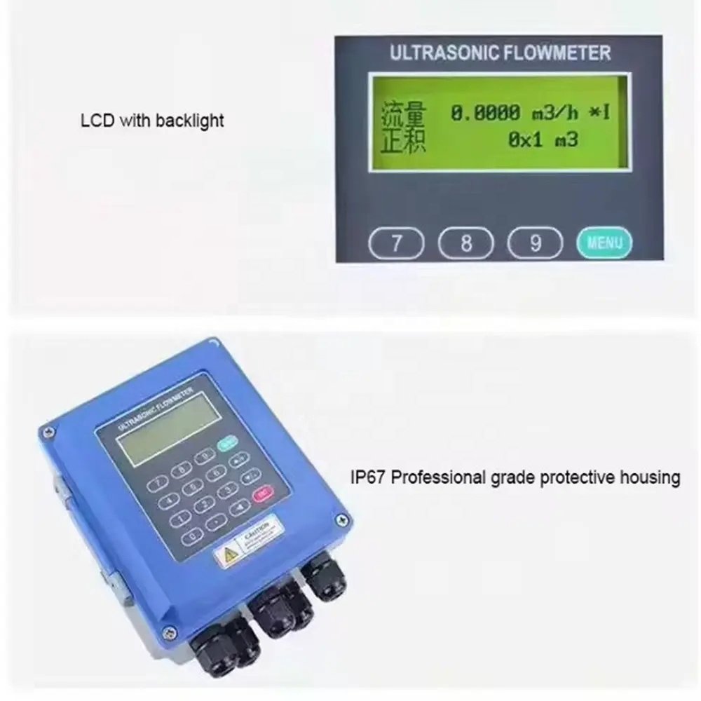 Oem Explosion Proof High Precision Clamp on Metal Ultrasonic Flowmeter Sensor Digital Water Liquid Ultrasonic Flow Meter