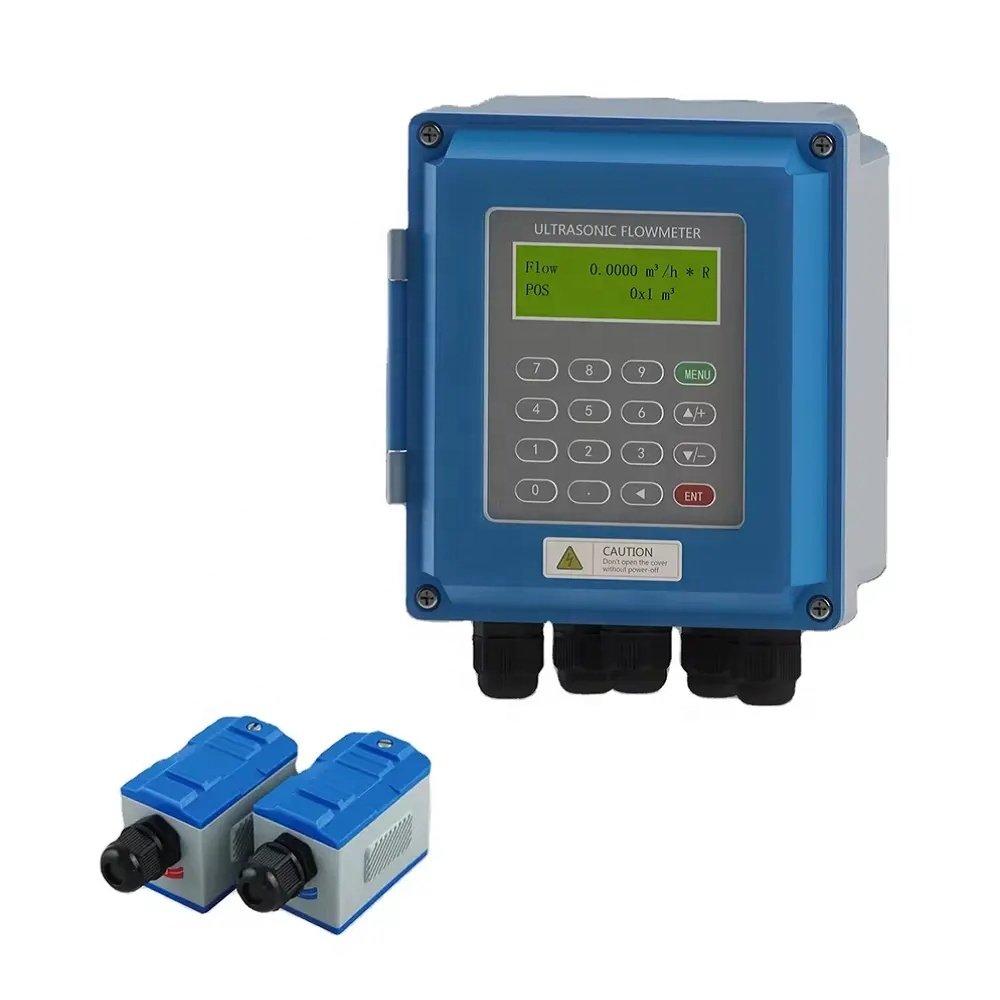 Oem Explosion Proof High Precision Clamp on Metal Ultrasonic Flowmeter Sensor Digital Water Liquid Ultrasonic Flow Meter