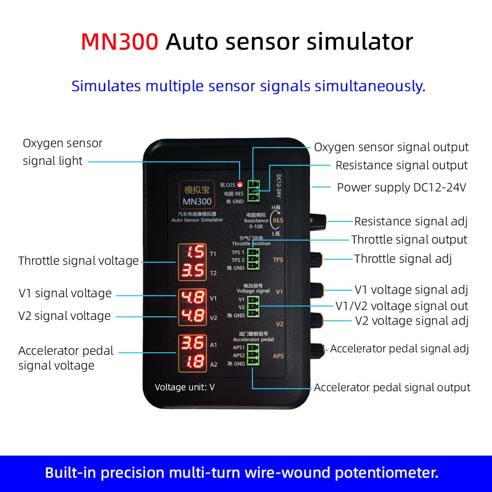 MN300 Auto Sensor Simulator Automotive Signal Tester Car Rail Oxygen Oil Pressure Flow Sensor Signal Generator MNB-2 MNB-3 Pro