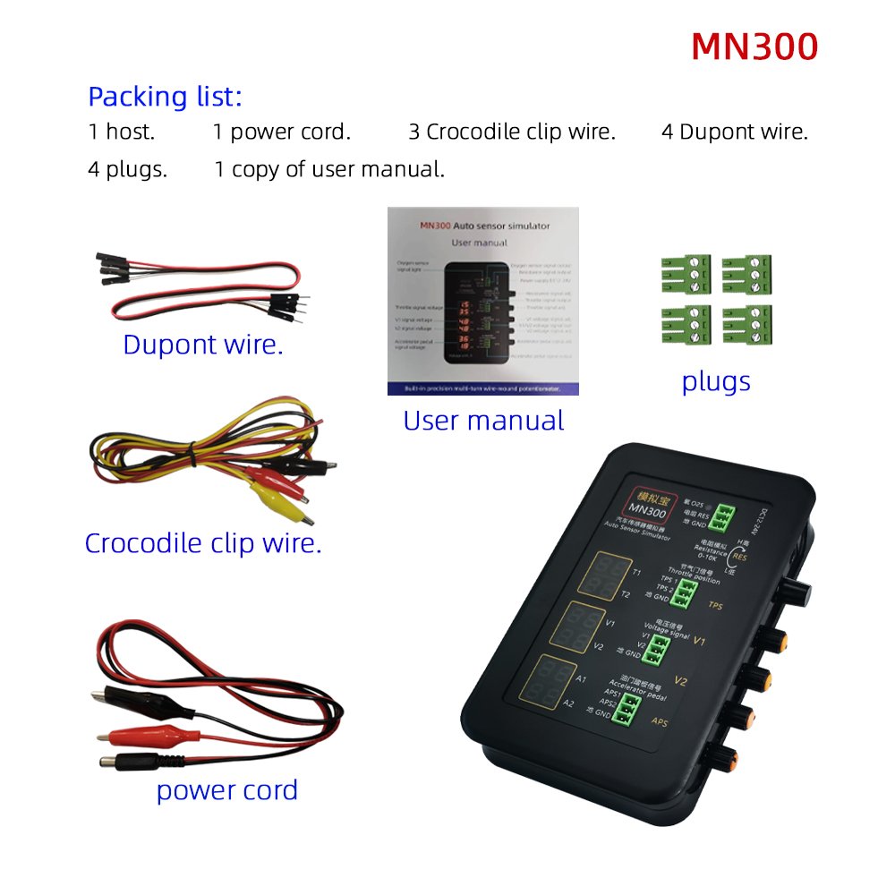 MN300 Auto Sensor Simulator Automotive Signal Tester Car Rail Oxygen Oil Pressure Flow Sensor Signal Generator MNB-2 MNB-3 Pro