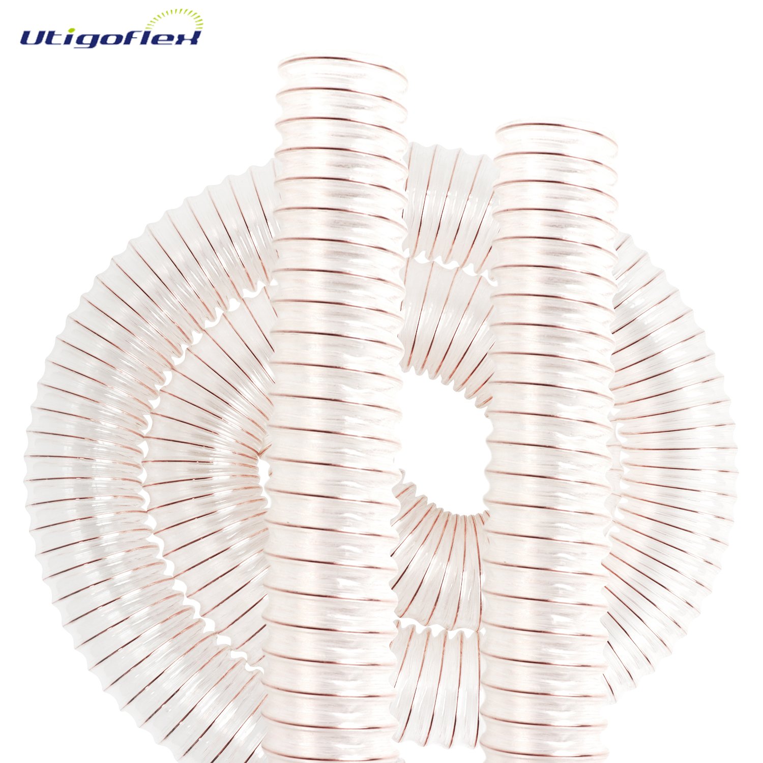 High Flexibility Transparent PU Duct Hose with Copper-Plated Steel Wire Oil & Fuel Resistant Industrial Suction Hose