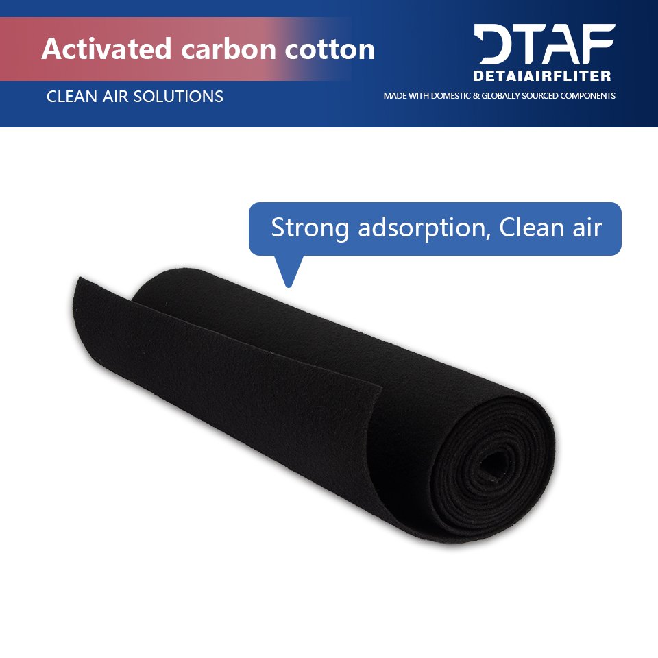 Custom Activated Carbon Fiber Fabric Felt 100% air Filter Media High Density Activated Carbon Roll