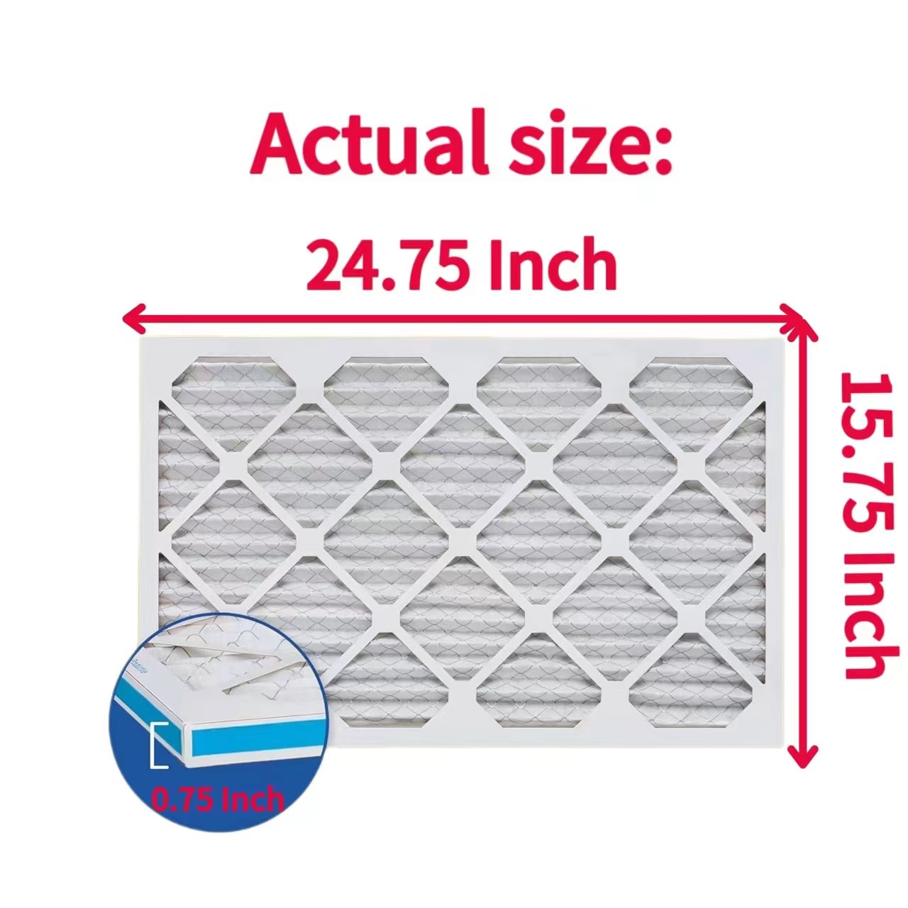 16x25x1 Air Filter MERV 11Electrostatic Pleated Air Conditioner HVAC AC Furnace Filters Comparable with MPR 1000 1200
