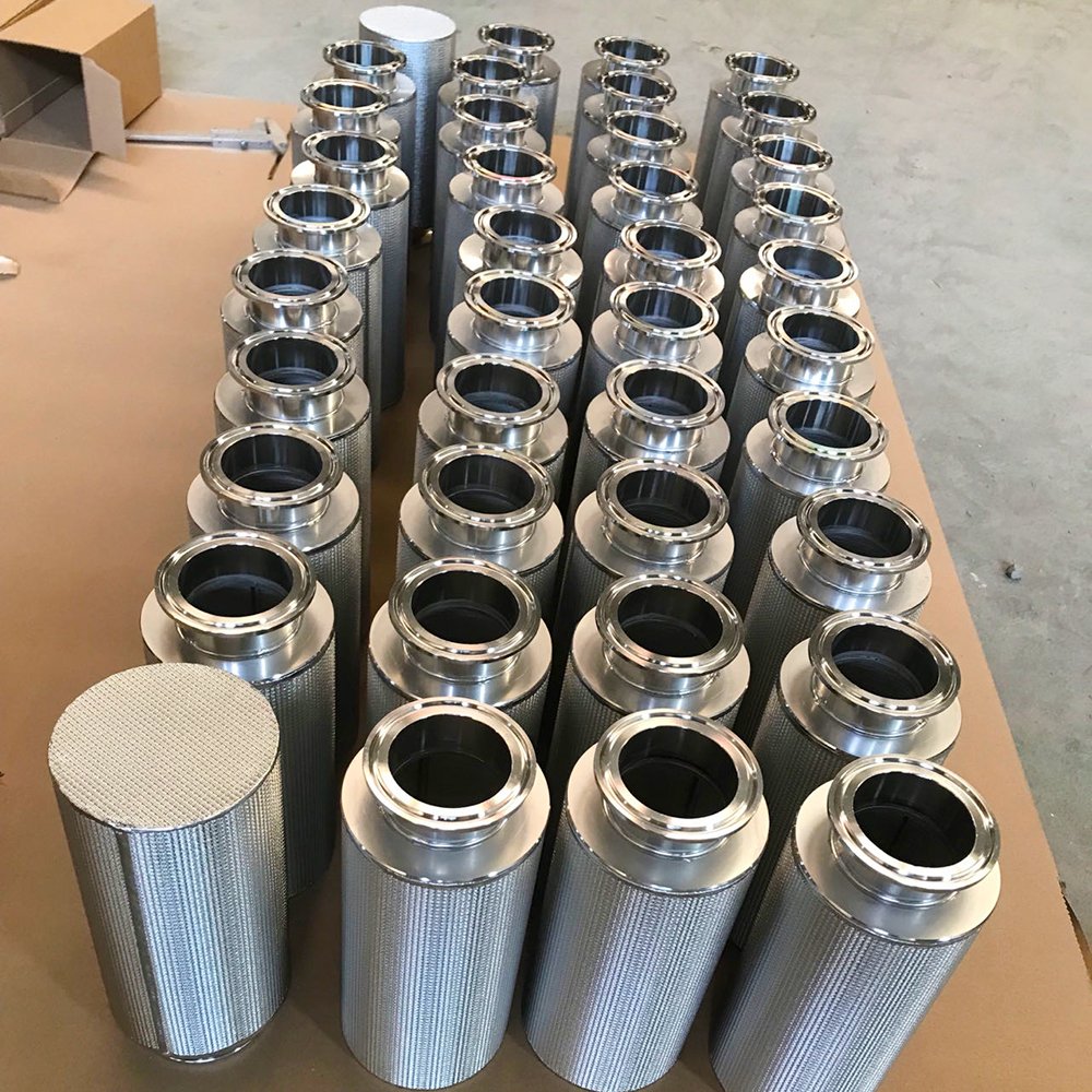 Customized 1 Micron 316L Stainless Steel Sintered Metal Wire Mesh Filter Cartridges 5 Layers Efficient Air Filter Supplies