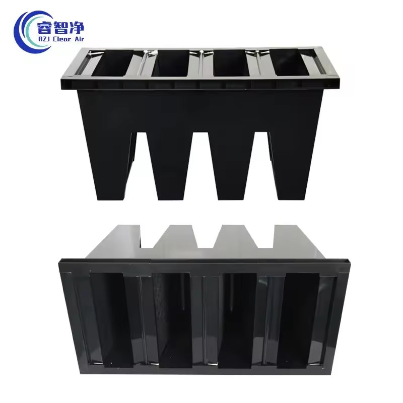 Best Price High Efficiency H13 Industrial Air Filter V-bank Plastic Frame Air Filter Replacement