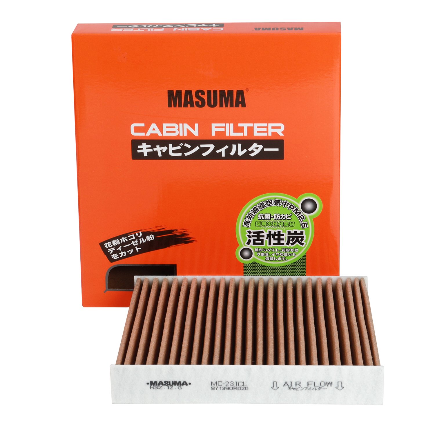 MASUMA MC-231CL Activated Carbon Car Cabin Filter and Air Filter for Toyota Yaris 2012 Camry Corolla 72880AJ000 72880AL000