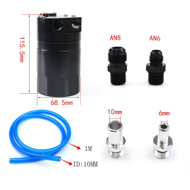 Car Parts Refit Engine Oil Breathable Kettle Filter Pot Racing Modified Round Oil Catch Can With Air Filter