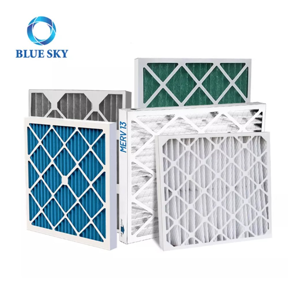 H13 MERV 6 8 11 13 14 15 Pleated Hvac Air Filters Aluminium Frame Air Conditioner HVAC System Air Flow Merv Filter