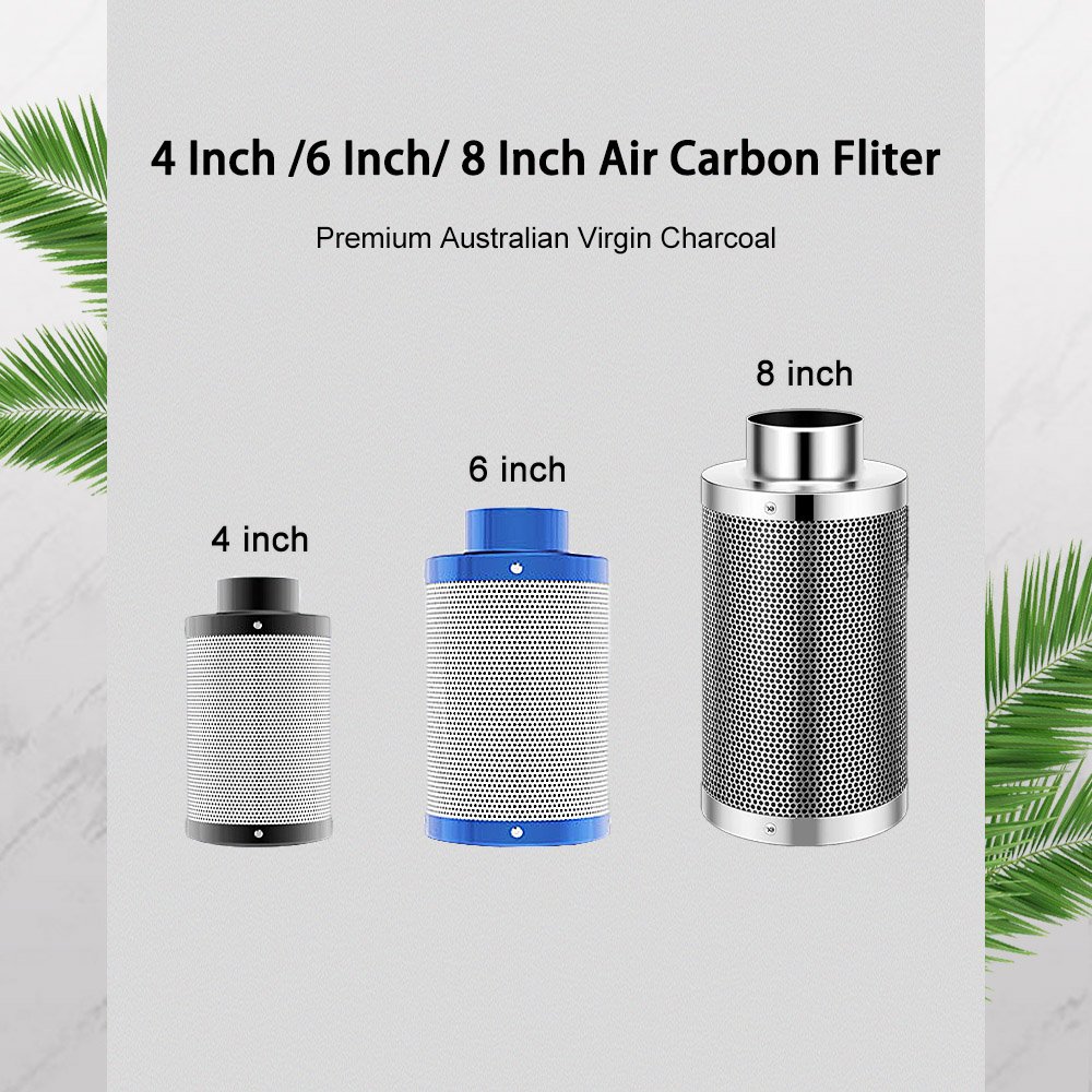 Super 6 Inch Air Carbon Filter Smelliness Control with Australian Virgin Charcoal for Inline Duct Fan,Planting Tent, Pre-Filter