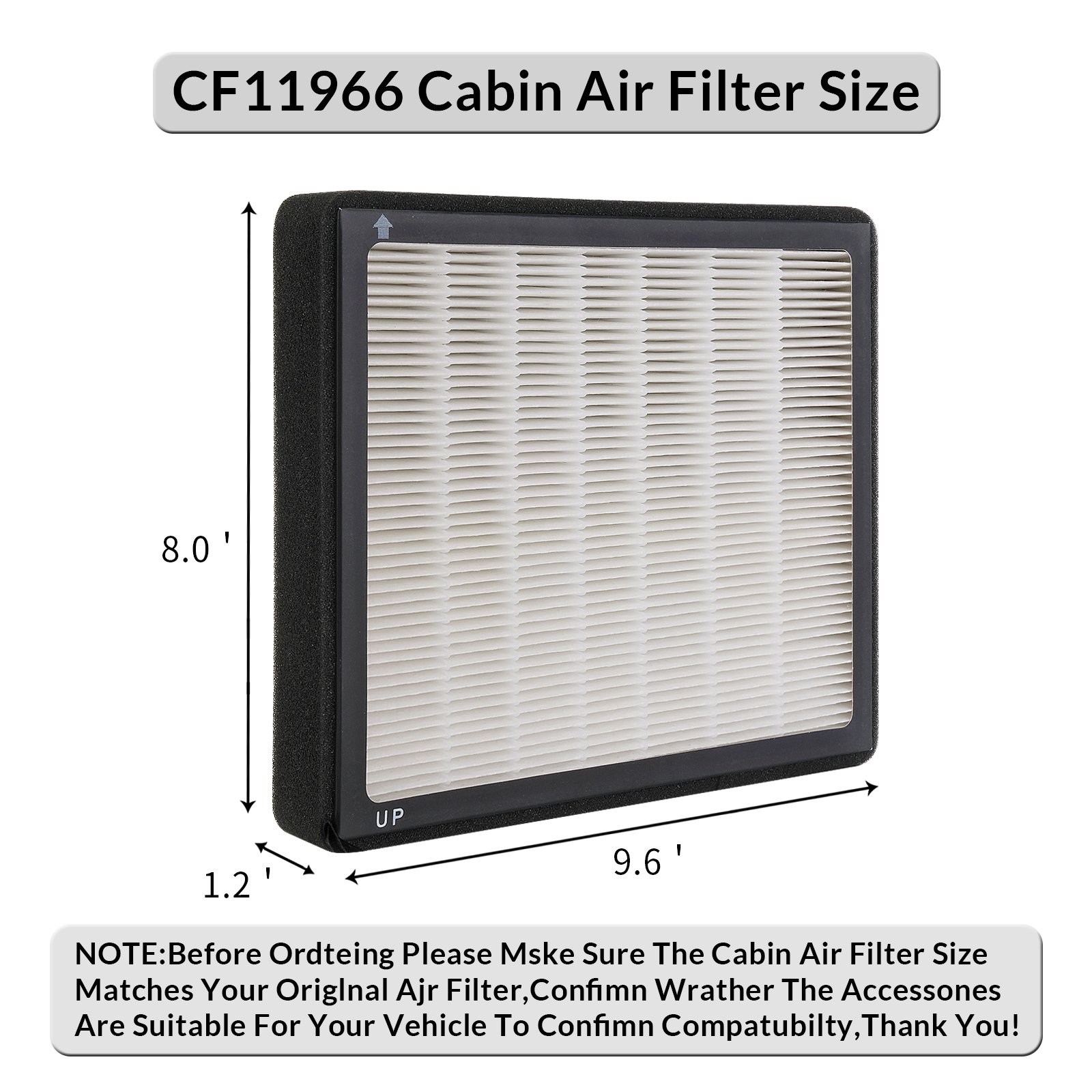 CF11966 Factory Direct New High Performance Cabin Air Filter With Activated Carbon Particle for Silverado