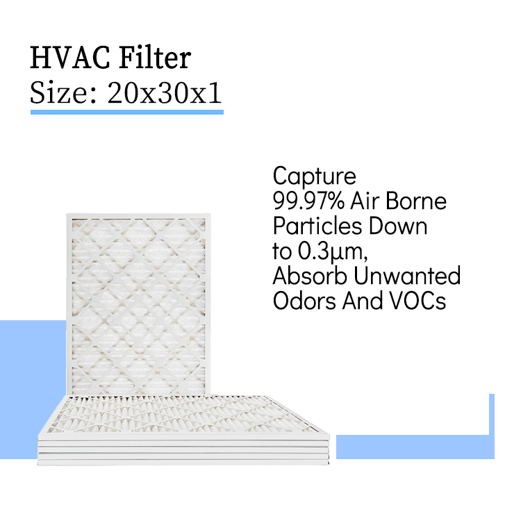 Standard 20x30x1 16x20x1 Pleated Air Filter Replacement for HVAC Furnace System Dust Collection