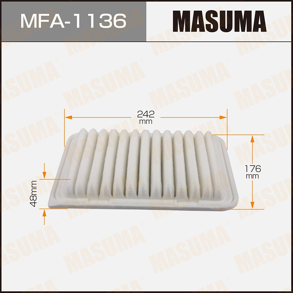 MFA-1136 MASUMA Car Hepa air Filter A1109141 17801-0D060 for Toyota Hilux Corolla SE Sedan 2021