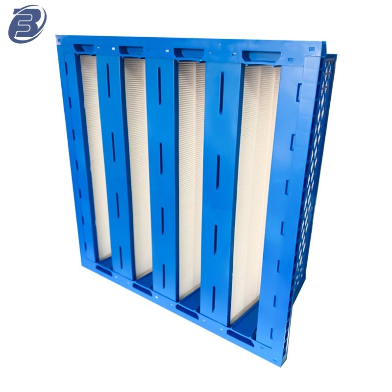 Industrial ABS/Galvanized Frame Glassfiber Media Composed Mini Pleated Gas Turbine Air Filter