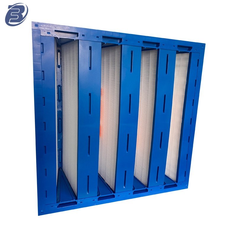 Industrial ABS/Galvanized Frame Glassfiber Media Composed Mini Pleated Gas Turbine Air Filter