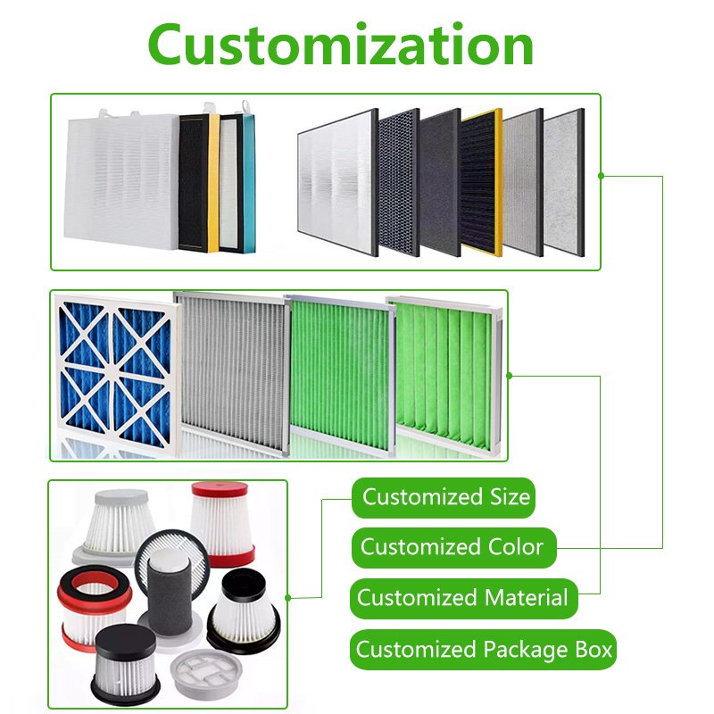 High Quality With Cardboard Frame 20x20x1 Air Filter Merv 13 Custom Pleated Panel Furnace Air Conditioner Air Filter