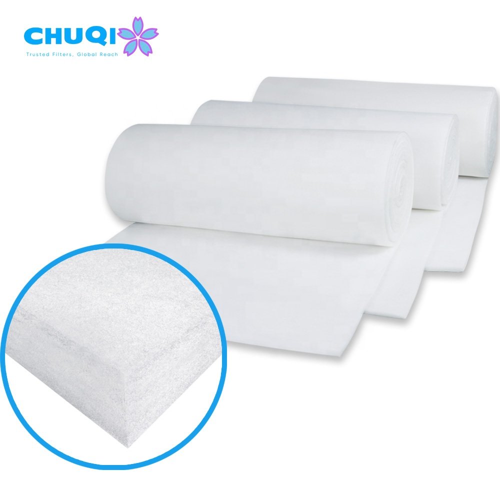 High Quality Customized Spray Paint Stop Booth Air Filtration System Filter Cotton Roll F5 Medium Roof Ceiling Air Filter Media