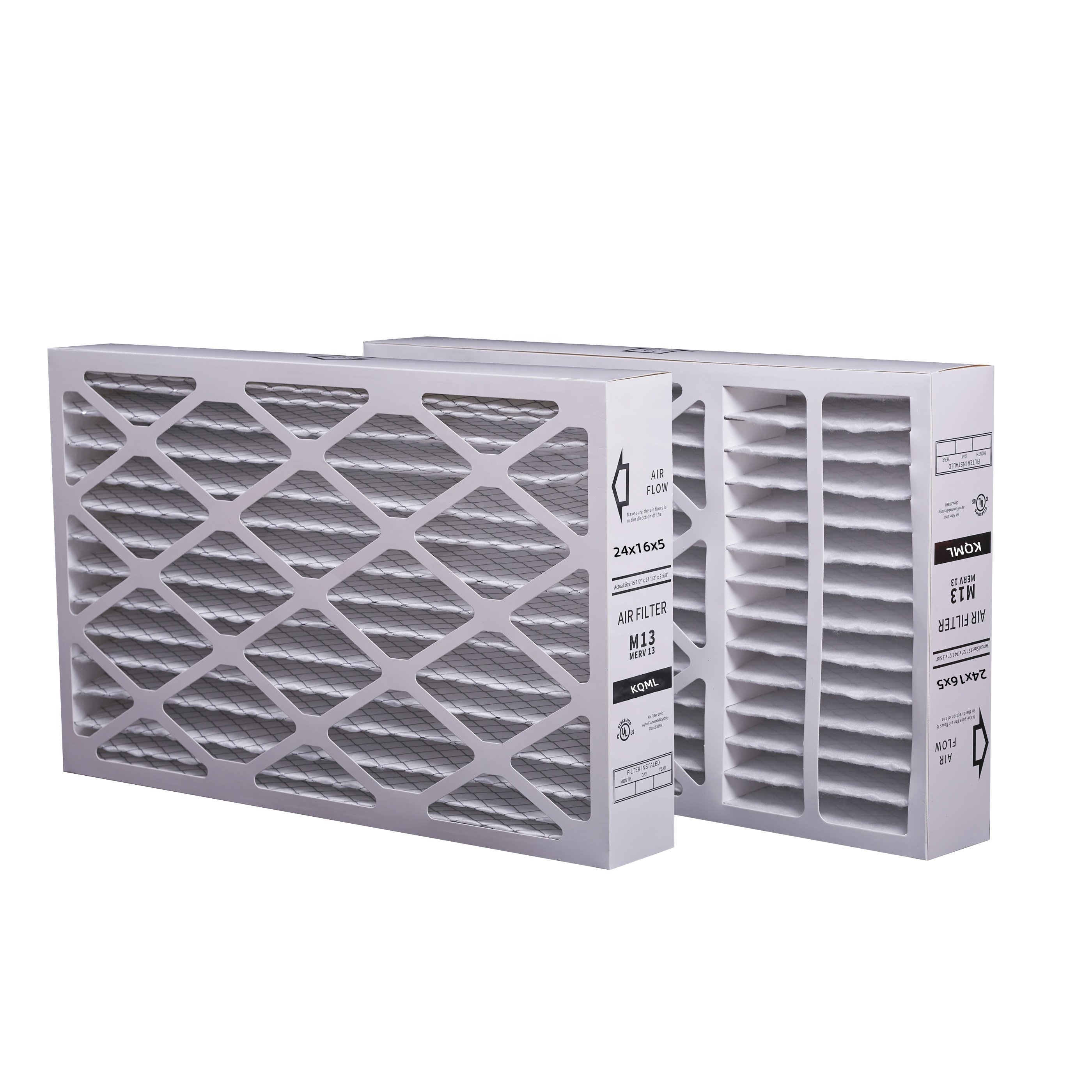 Merv 13 24x16x5 Cotton Air Filter Cardboard Paper Frame Pleated Furnace Construction Industry MERV 8 MERV 11MERV 13 air Filter