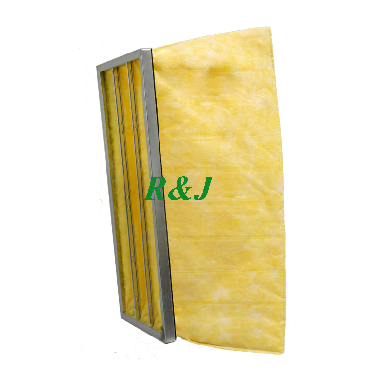 HVAC F5 F6 F7 F8 F9 Pocket Filters Glass Fiber Bag air Filter with Galvanize Frame