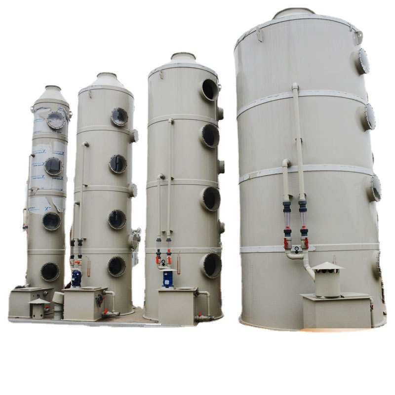PP Exhaust Gas Collection Air Filter Wet Scrubber VOCS Waste Gas Treatment System Wet Scrubber Spray Tower for Chemical Industry
