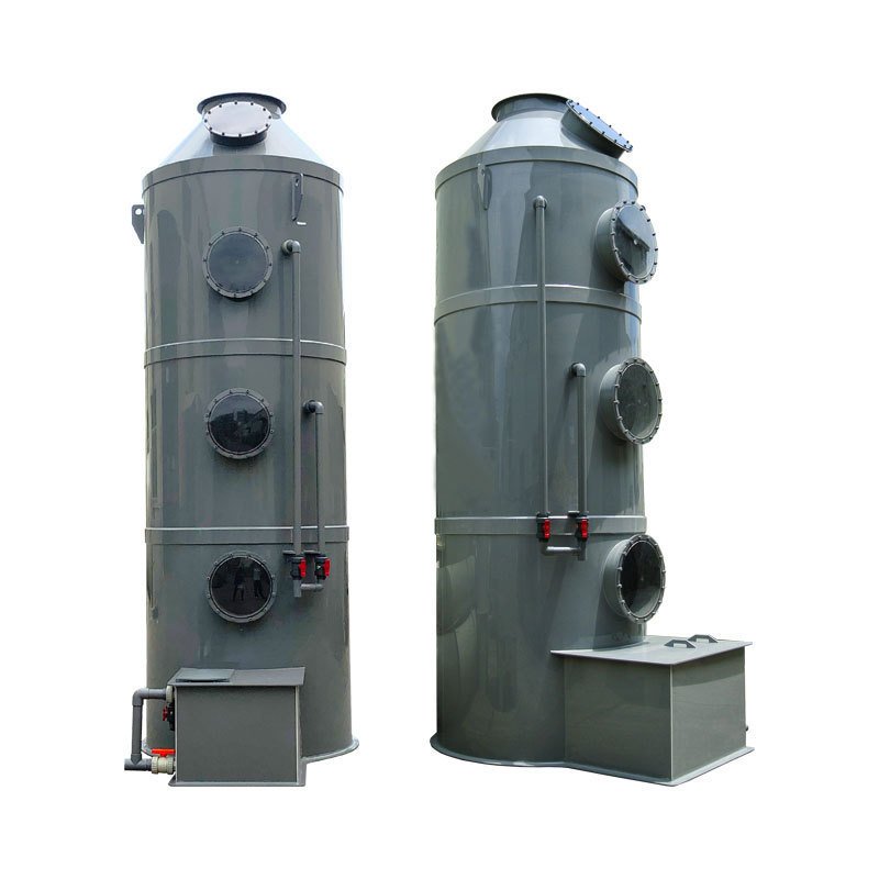 PP Exhaust Gas Collection Air Filter Wet Scrubber VOCS Waste Gas Treatment System Wet Scrubber Spray Tower for Chemical Industry