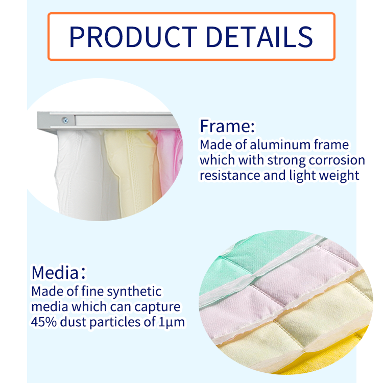 Factory Wholesale Price High Efficiency Synthetic Pocket Air Filter, 12x24x22", MERV 13 Bag Filter