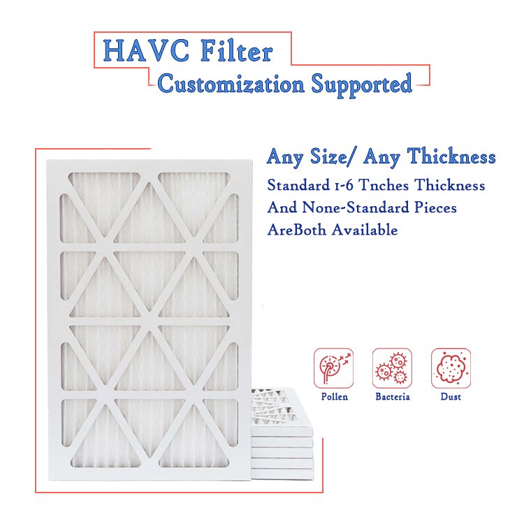 OEM Merv 8 11 13 14 Paper Pleated Ac Furnace Filter Air Filter Hvac Air Conditioning System Air Filter
