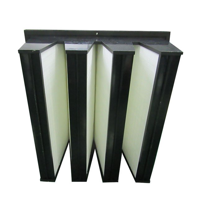 High Efficiency HEPA Fiberglass Paper MERV 15 V Bank Filters Fine Dust Air Filter for Air Handing Units