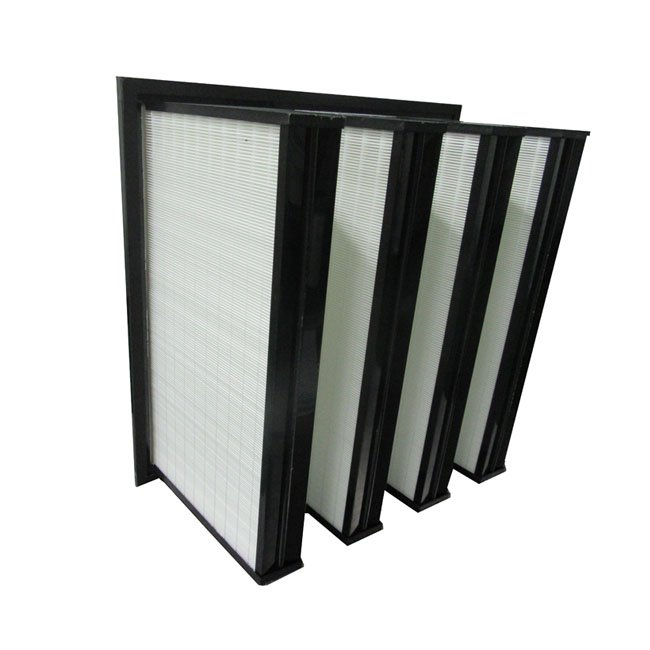 High Efficiency HEPA Fiberglass Paper MERV 15 V Bank Filters Fine Dust Air Filter for Air Handing Units