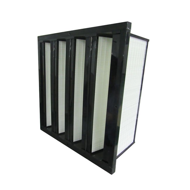 High Efficiency HEPA Fiberglass Paper MERV 15 V Bank Filters Fine Dust Air Filter for Air Handing Units