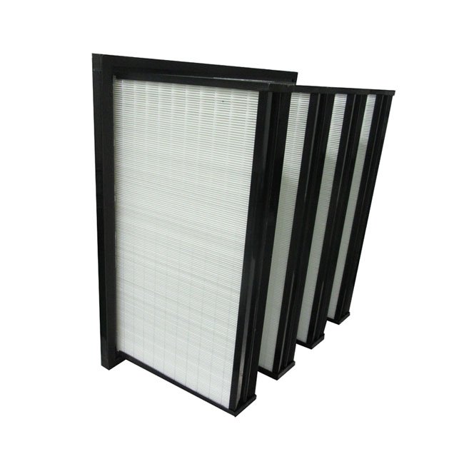High Efficiency HEPA Fiberglass Paper MERV 15 V Bank Filters Fine Dust Air Filter for Air Handing Units