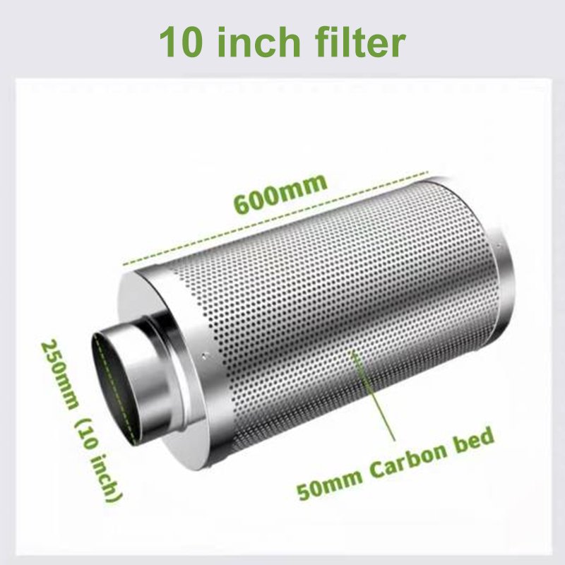 Activated Carbon Filter for Hydroponic Plant Tent 4 Inch 5 Inch 6 Inch 8 Inch 10 Inch Grow System Carbon Air Filter