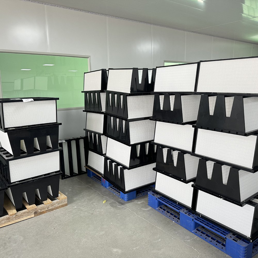 High Efficiency V-bank Ventilation Filter HVAC System Air Filter Air Conditioning Rigid V-bank Box air Hepa Filter for AHU