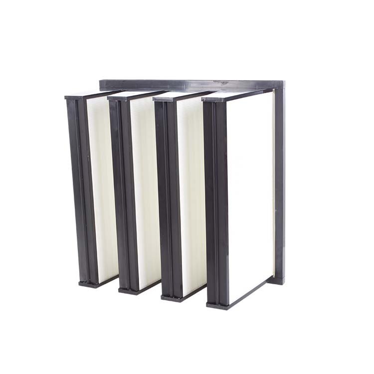 High Efficiency V-bank Ventilation Filter HVAC System Air Filter Air Conditioning Rigid V-bank Box air Hepa Filter for AHU