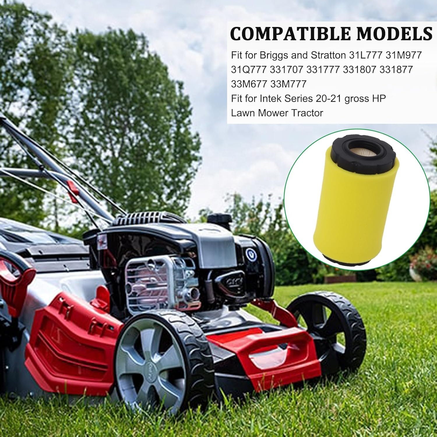 Lawn Mower Engine Air Filter 793569 793685 331807 331877 33M677 for JOHN DEERE MIU11513 31L777 31M977