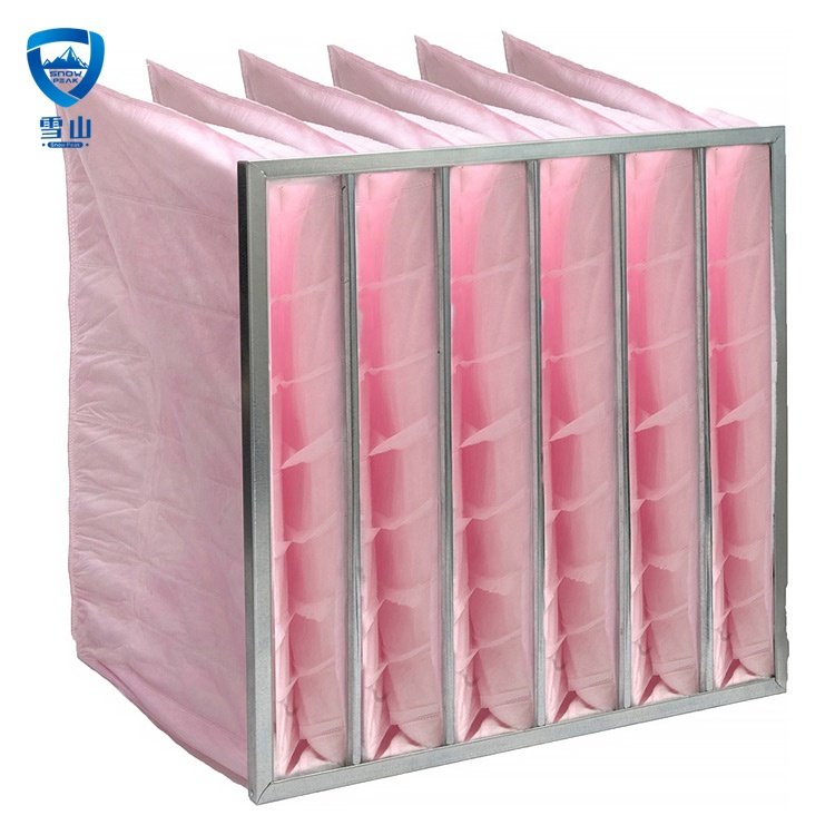 Hot Sale European Standard Light Pink Medium Efficiency F7 Filter Bag Pocket Air Filter