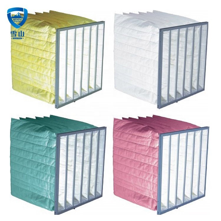 Hot Sale European Standard Light Pink Medium Efficiency F7 Filter Bag Pocket Air Filter
