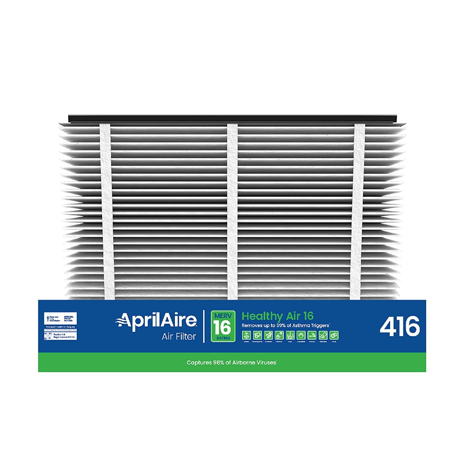 Compatible With AprilAire Filter 613 Replacement Filter Air Purifier 1625FG - MERV 13, Healthy Home Allergy, 16x25x4 Air Filter