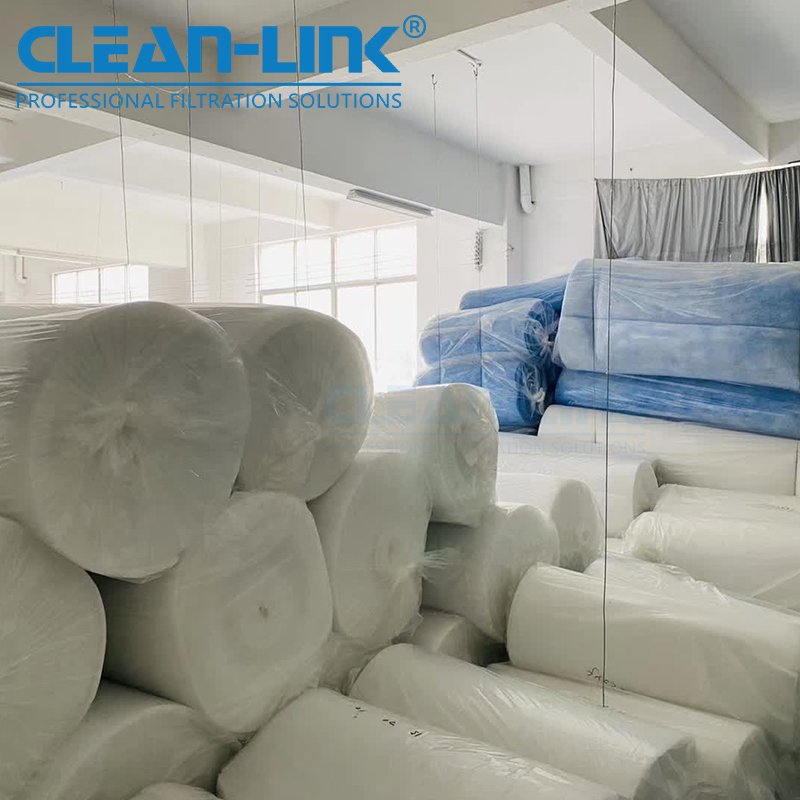 Wholesale Air Filter Material for Coarse Air Filtration System Polyester Synthetic Fiber Cotton Pre Filter Media Roll